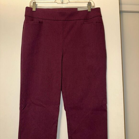 Chicos So Slimming Bridgette Slim Leg Ankle Pants Womens Burgundy 8R (1R) NWT - Picture 3 of 11